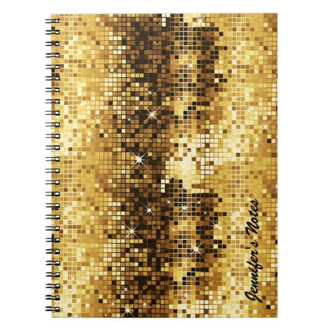 Carnet Parties scintillant de Discoball Retro Tones Or (Devant)