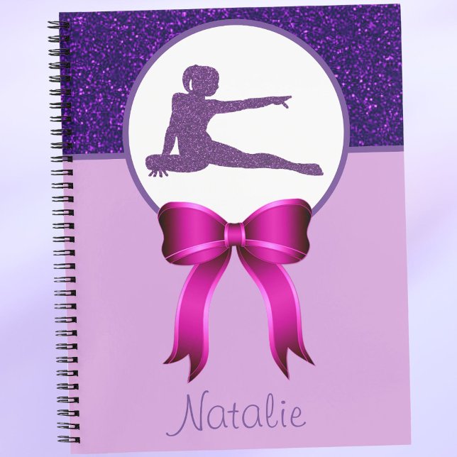Carnet Parties scintillant de gymnastique et Bow rose et  (Créateur téléchargé)