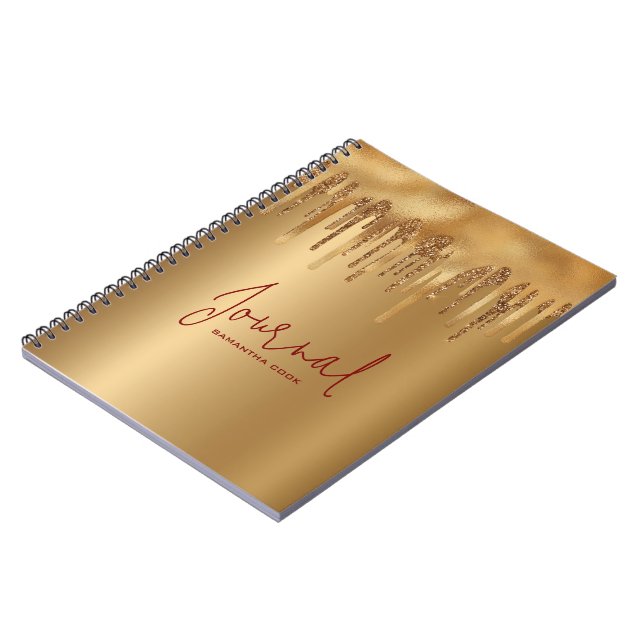 Carnet Parties scintillant d'or en goutte arrière - plan  (Côté gauche)
