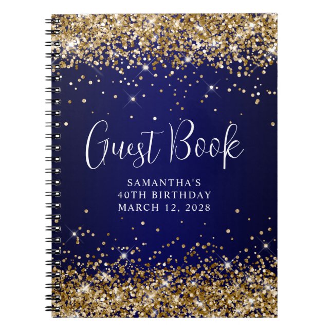 Carnet Parties scintillant d'or Marine Blue Ombre 40e ann (Devant)