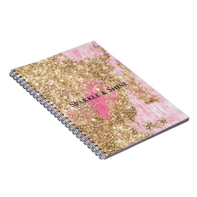 Carnet Parties scintillant d'or rose fille (Côté Droit)