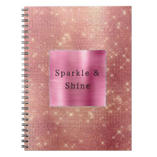 Carnet Parties scintillant en or rose étincelant