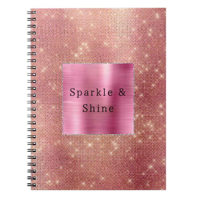 Carnet Parties scintillant en or rose étincelant (Devant)