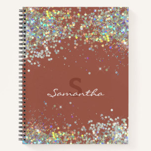 Carnet Parties scintillant Girl Nom personnalisé Monogram