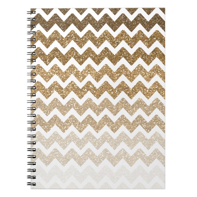 Carnet Parties scintillant Gold Faux Chevron Ombre (Devant)