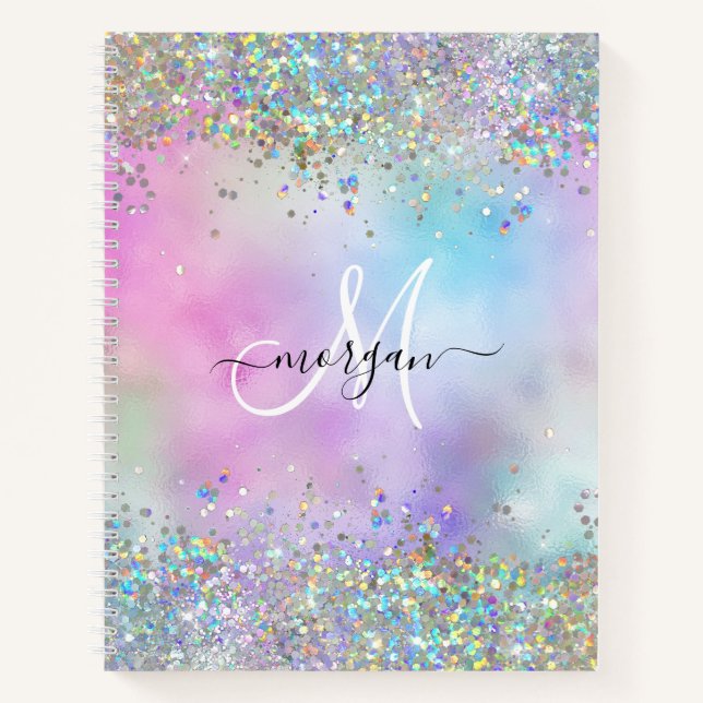 Carnet Parties scintillant holographique Rainbow Pastels  (Devant)