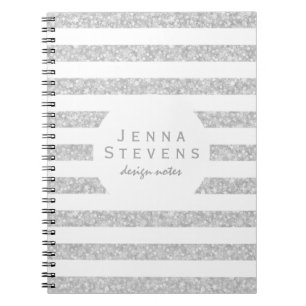 Carnet Parties scintillant moderne aux Faux blancs & rayu