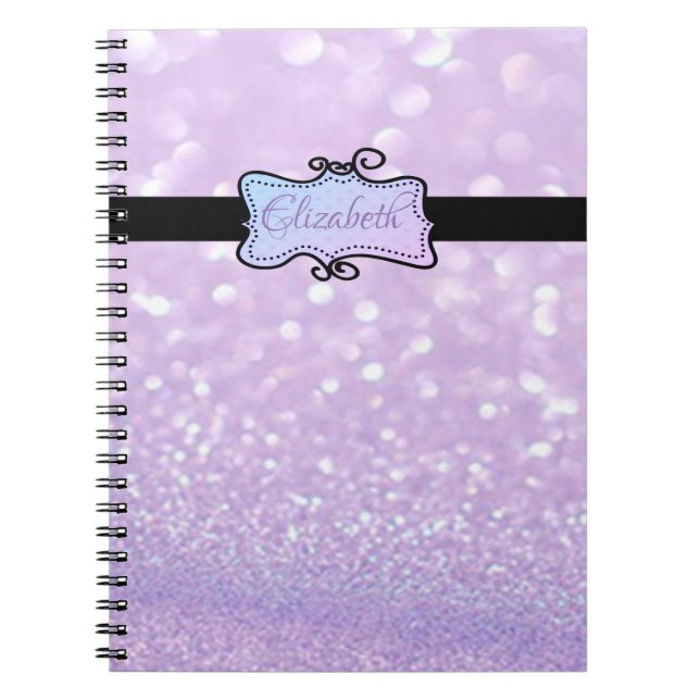 Carnet Parties scintillant moderne Bokeh, Personnalisé (Devant)