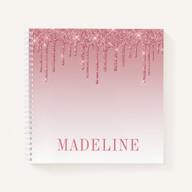 Carnet Parties scintillant moderne branchée Dusty Rose (Devant)
