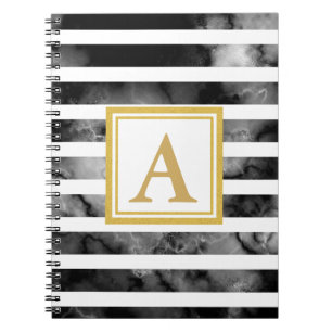 Carnet Parties scintillant moderne Noir et Blanc Or Tenda