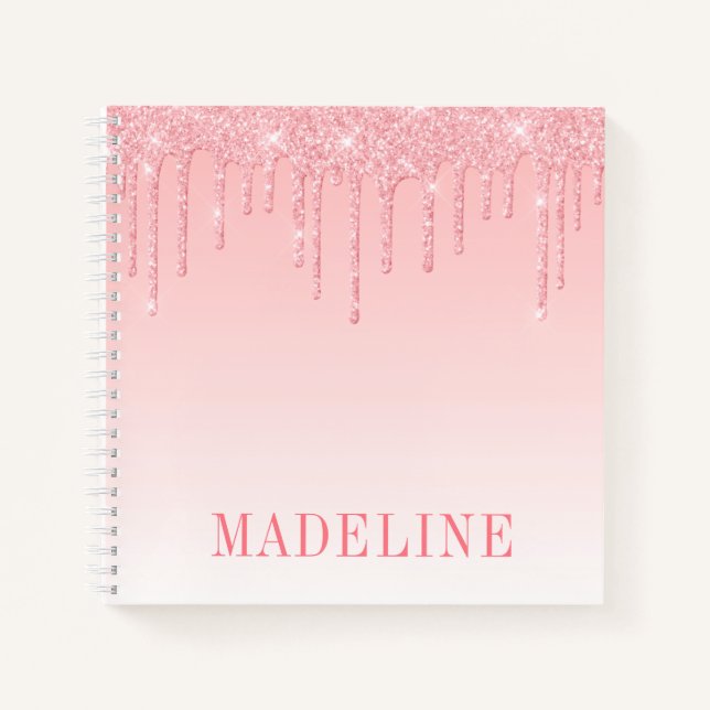 Carnet Parties scintillant moderne tendance rose flou mod (Devant)