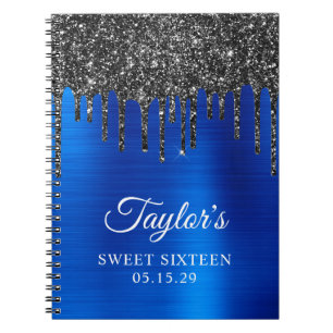 Carnet Parties scintillant noire  royale Sweet sixteen bl