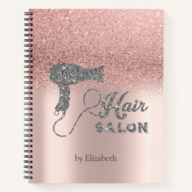 Carnet Parties scintillant Ombre Rose Gold Coeurs, Sèche- (Devant)
