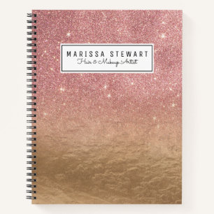Carnet Parties scintillant or rose brisé Foil Ombre Grad