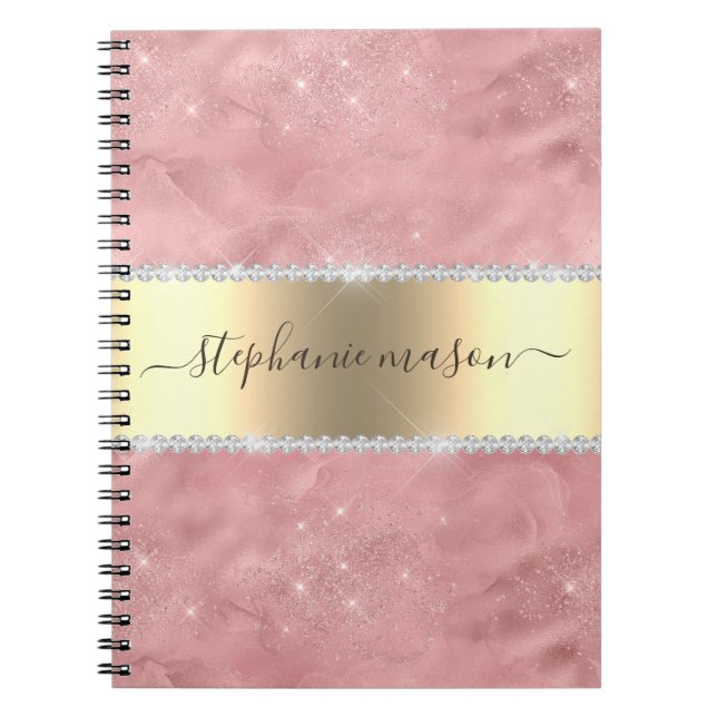 Carnet Parties scintillant or rose Diamant Or moderne (Devant)