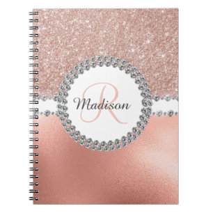 Carnet Parties scintillant or rose Glam Monogram Diamond
