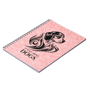 Carnet Parties scintillant rose Beagle ornemental illustr