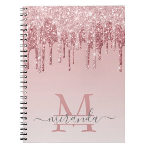 Carnet Parties scintillant Rose d'or filles gouttes Ombre