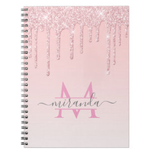 Carnet Parties scintillant Rose d'or filles gouttes Ombre