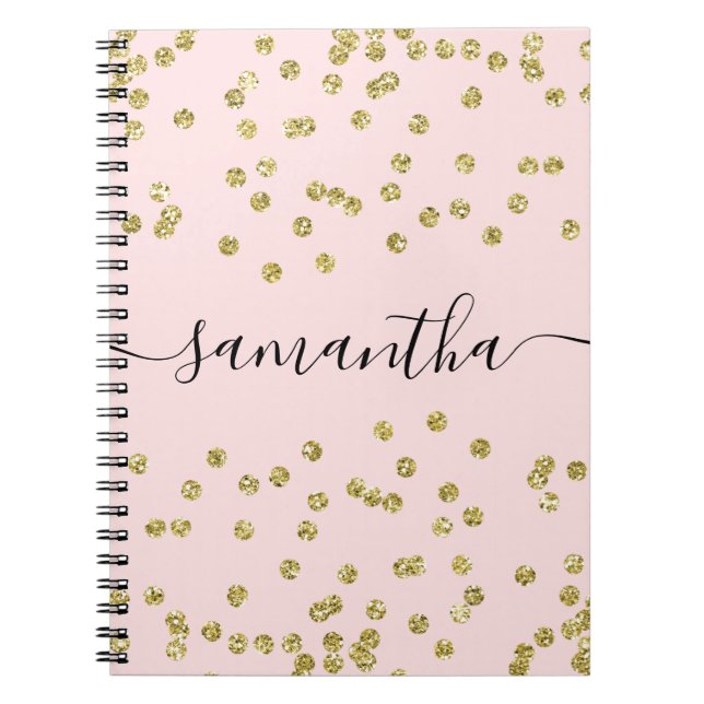 Carnet Parties scintillant rose et or (Devant)