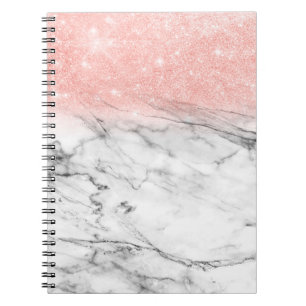 Carnet Parties scintillant rose Gold Blush Ombre en marbr
