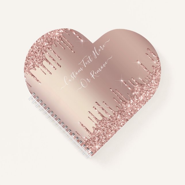 Carnet Parties scintillant rose Gold Blush - Votre texte (Devant)