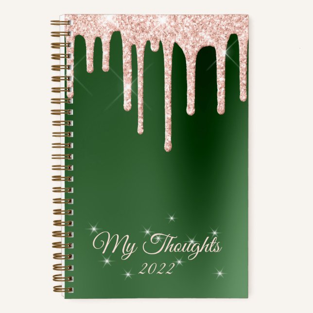 Carnet Parties scintillant rose Gold Drival Diary Texte p (Recto)
