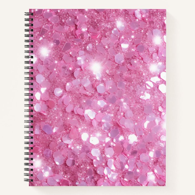 Carnet Parties scintillant rose moderne (Devant)