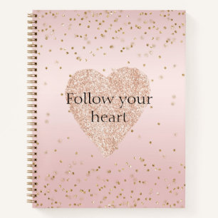 Carnet Parties scintillant rose pâle Love Gold Confetti C