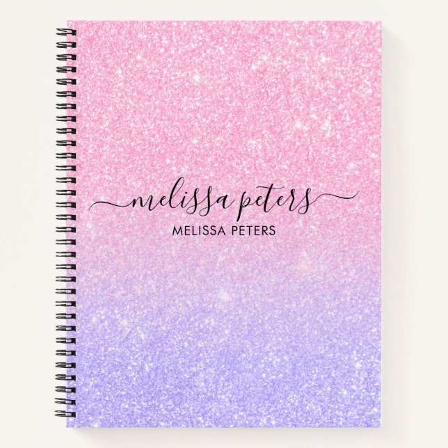 Carnet Parties scintillant rose violet joli Glam Nom de l (Devant)
