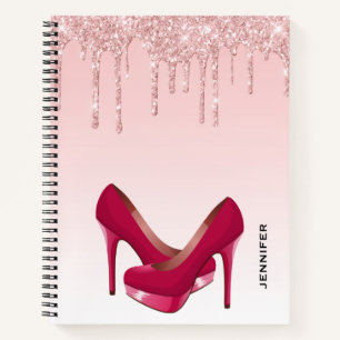 Carnet Parties scintillant roses modernes et talons hauts