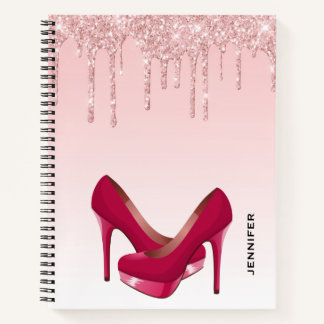 Carnet Parties scintillant roses modernes et talons hauts