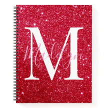 parties scintillant rouge éclatante nom monogramme