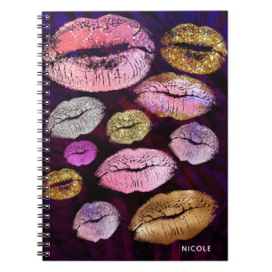 Carnet Parties scintillant Sparkly Kiss Lips Beauty Maqui