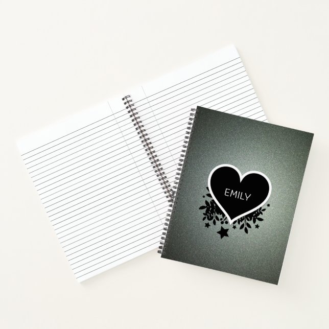 Carnet Parties scintillant verte gris moderne (Intérieur)