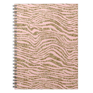 Carnet Parties scintillant Zebra Gold Rose