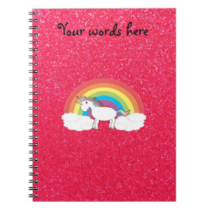 Carnet Parties scintillantes de rose de licorne
