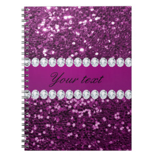 Carnet Parties scintillantes et diamants pourpres de Faux