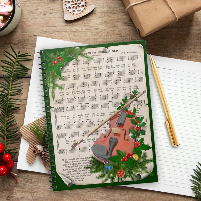 Carnet Partition de Noël Vintage Musique avec Violon Fest (Créateur téléchargé)
