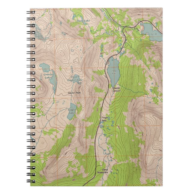 Carnet Passage de Tioga, carte topographique de la (Devant)