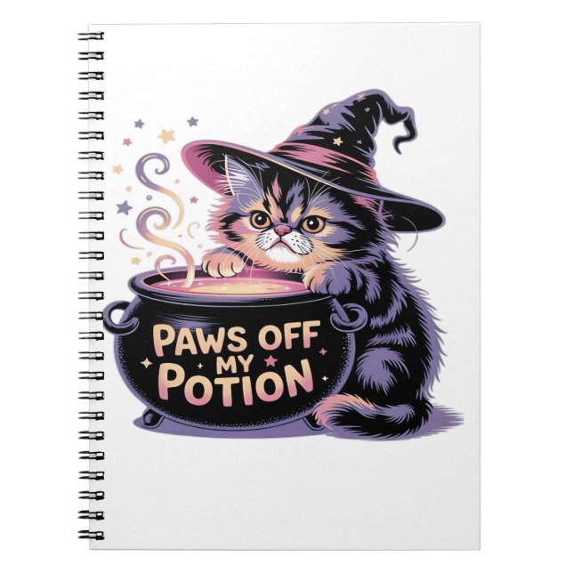 Carnet Passe De Ma Potion, Kawaii Halloween Witch Cat Cla (Devant)