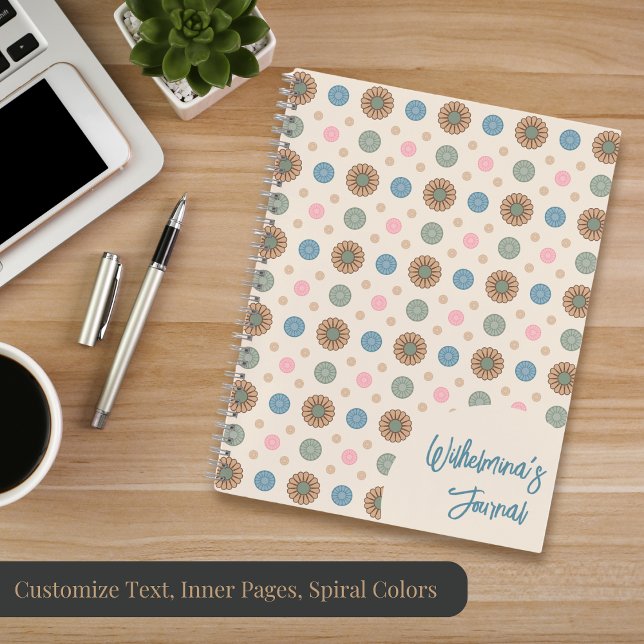 Carnet Pastel Babylonien inspiré motif floral (Créateur téléchargé)