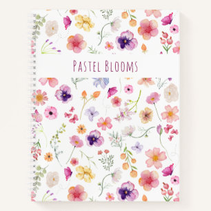 Carnet Pastel Blooms Journal-Watercolor Fleur sauvage de