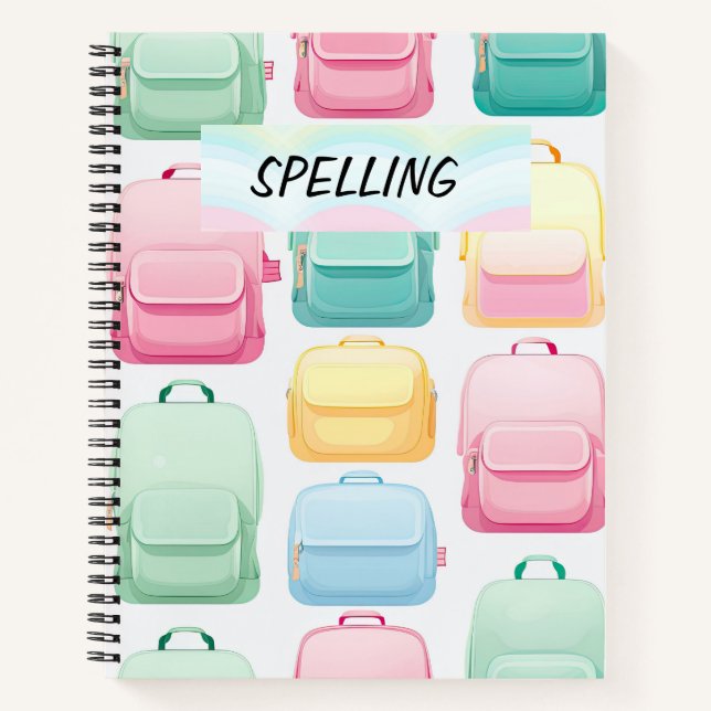CARNET PASTEL COLORED SCHOOL BACKPACKS (Devant)