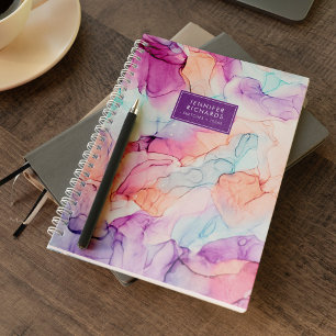 Carnet Pastel Colors Encre d'alcool Personnalisée