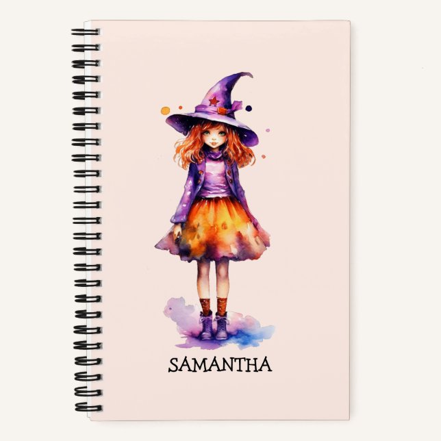 Carnet Pastel Cute Witch Girl - Halloween esthétique (2) (Recto)