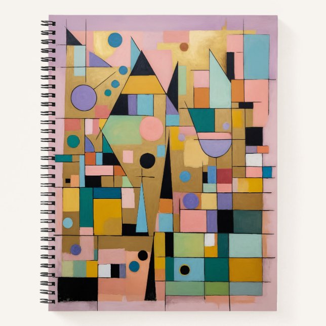 Carnet Pastel Geometric Metropolis (Devant)