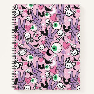 Carnet Pastel Goth Rockabilly Bunny Éffrayant