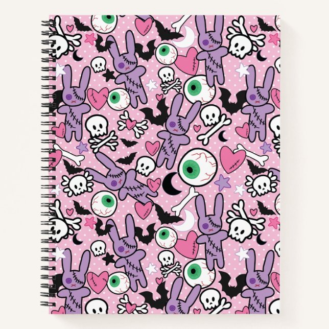 Carnet Pastel Goth Rockabilly Bunny Éffrayant (Devant)