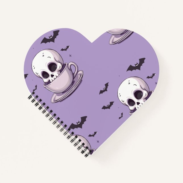Carnet Pastel Goth Skull in Teacup (Devant)